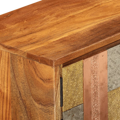 vidaXL Mobile TV con Ante 112x30x40cm Legno Massello Acacia e Metallo