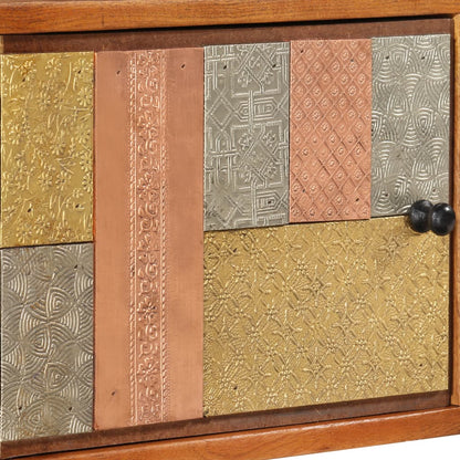 vidaXL Mobile TV con Ante 112x30x40cm Legno Massello Acacia e Metallo