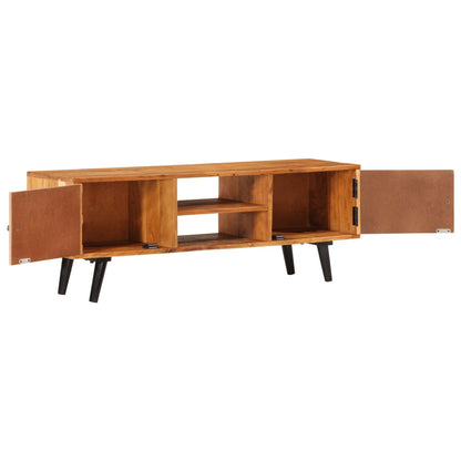 vidaXL Mobile TV con Ante 112x30x40cm Legno Massello Acacia e Metallo