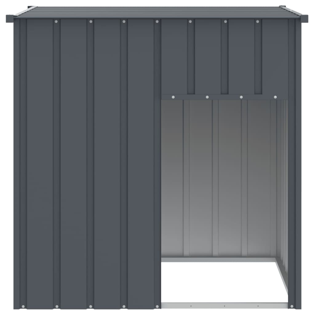 vidaXL Casetta Cani con Tetto Antracite 110x103x109 cm Acciaio Zincato