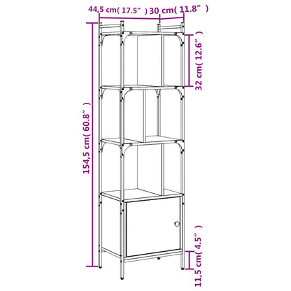 vidaXL Libreria Anta Rovere Marrone 44,5x30x154,5 cm Legno Multistrato VIDAXL