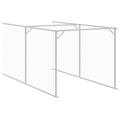 vidaXL Casetta Cani con Tetto Antracite 117x405x123 cm Acciaio Zincato