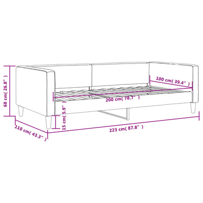 vidaXL Letto da Giorno Grigio Scuro 100x200 cm in Tessuto