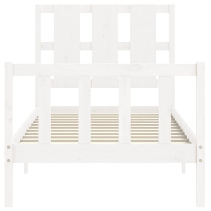 vidaXL Giroletto senza Materasso Bianco 100x200 cm Legno Massello Pino