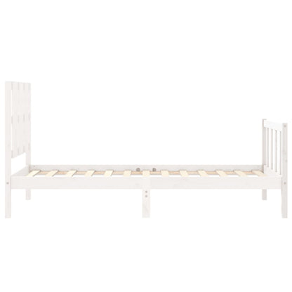 vidaXL Giroletto senza Materasso Bianco 100x200 cm Legno Massello Pino