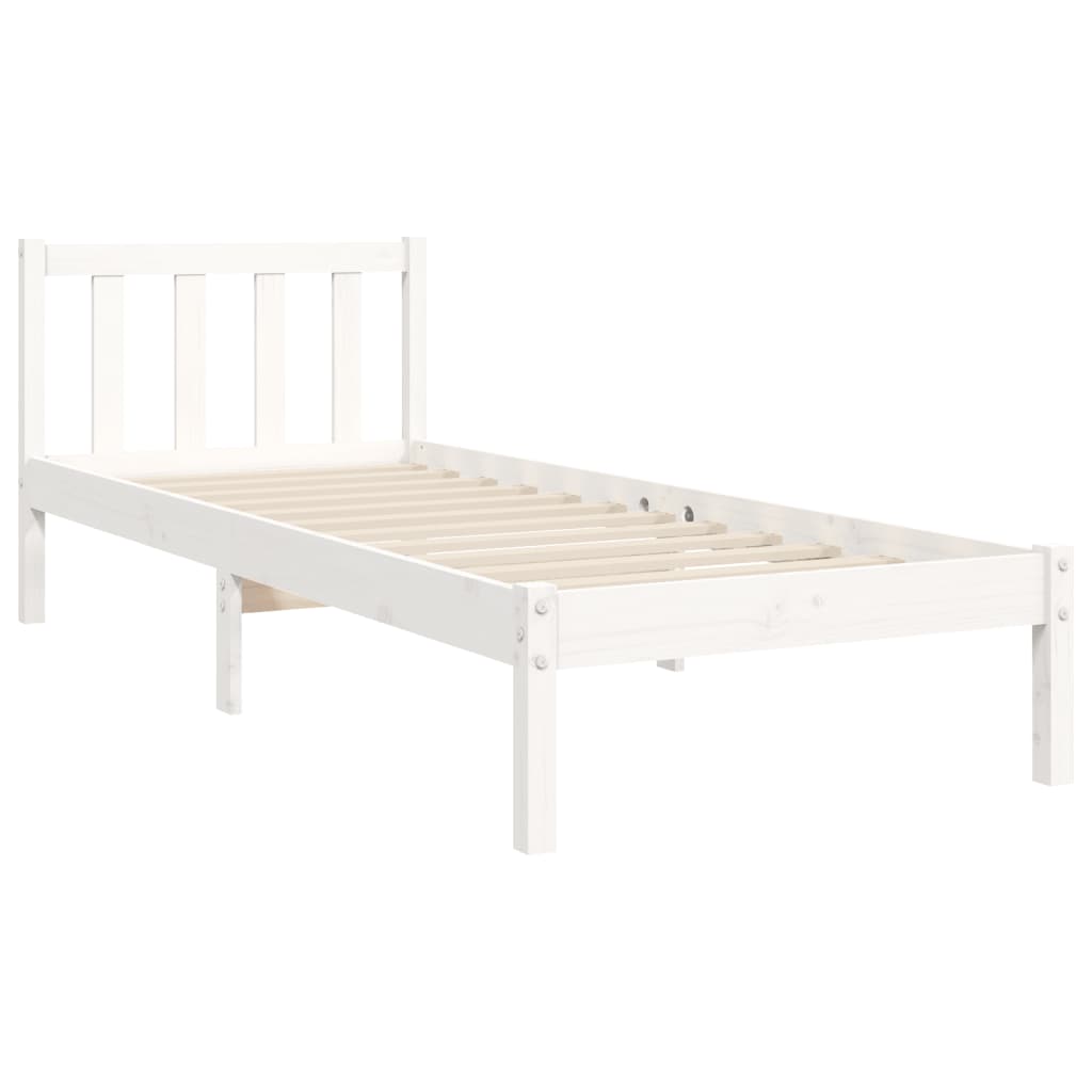 vidaXL Giroletto senza Materasso Bianco 100x200 cm Legno Massello Pino