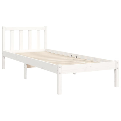 vidaXL Giroletto senza Materasso Bianco 100x200 cm Legno Massello Pino