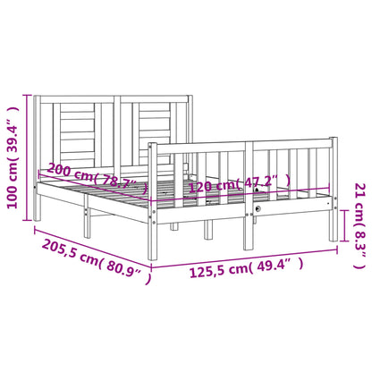 vidaXL Giroletto senza Materasso Bianco 120x200 cm Legno Massello Pino