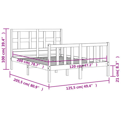vidaXL Giroletto senza Materasso 120x200 cm in Legno Massello di Pino