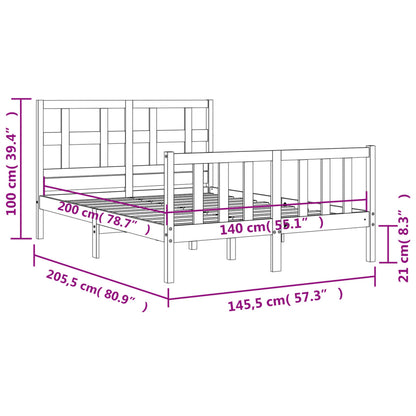 vidaXL Giroletto senza Materasso Bianco 140x200 cm Legno Massello Pino