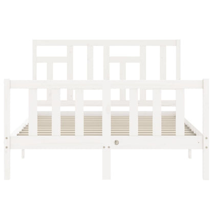 vidaXL Letto senza Materasso Bianco 140x190 cm Legno Massello di Pino