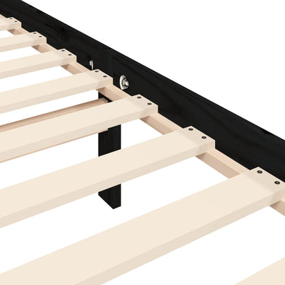 vidaXL Giroletto con Testiera Nero 200x200 cm in Legno Massello