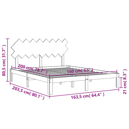 vidaXL Giroletto senza Materasso Bianco 160x200 cm Legno Massello Pino