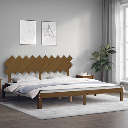 vidaXL Giroletto con Testiera ambra 200x200 cm in Legno Massello