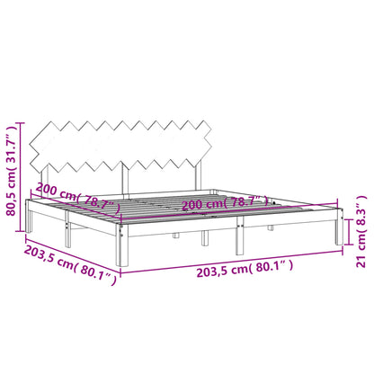 vidaXL Giroletto con Testiera ambra 200x200 cm in Legno Massello