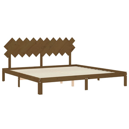 vidaXL Giroletto con Testiera ambra 200x200 cm in Legno Massello
