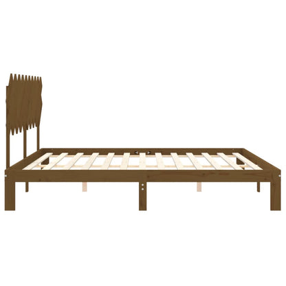 vidaXL Giroletto con Testiera ambra 200x200 cm in Legno Massello