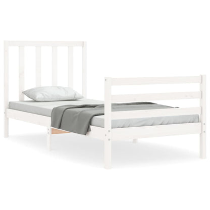 vidaXL Giroletto senza Materasso Bianco 90x200 cm Legno Massello Pino