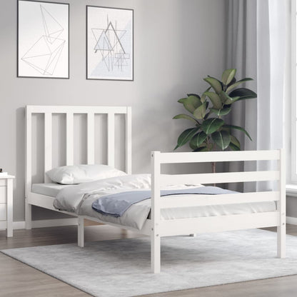vidaXL Giroletto senza Materasso Bianco 90x200 cm Legno Massello Pino
