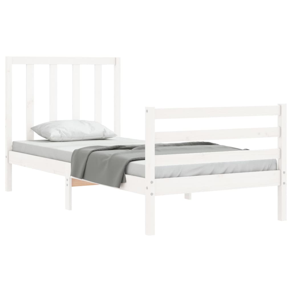 vidaXL Giroletto senza Materasso Bianco 90x200 cm Legno Massello Pino