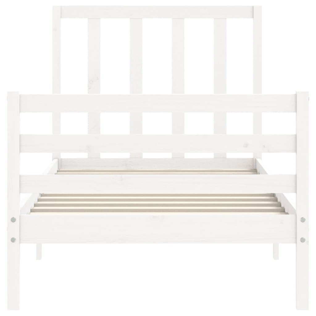 vidaXL Giroletto senza Materasso Bianco 90x200 cm Legno Massello Pino