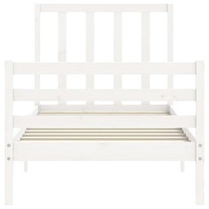 vidaXL Giroletto senza Materasso Bianco 90x200 cm Legno Massello Pino