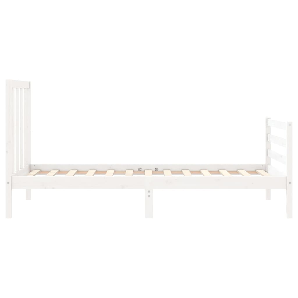 vidaXL Giroletto senza Materasso Bianco 90x200 cm Legno Massello Pino