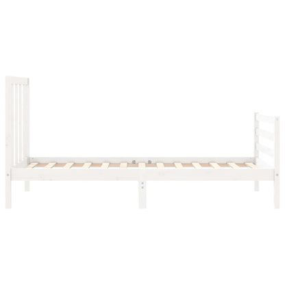 vidaXL Giroletto senza Materasso Bianco 90x200 cm Legno Massello Pino