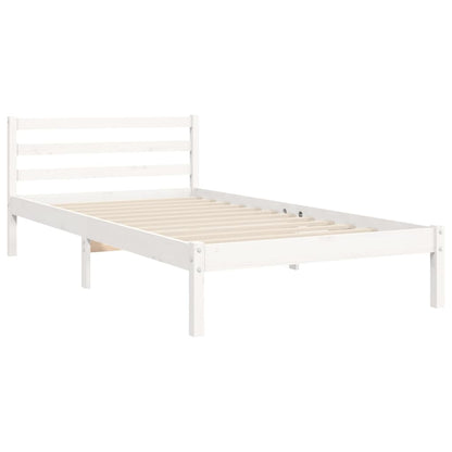 vidaXL Giroletto senza Materasso Bianco 90x200 cm Legno Massello Pino