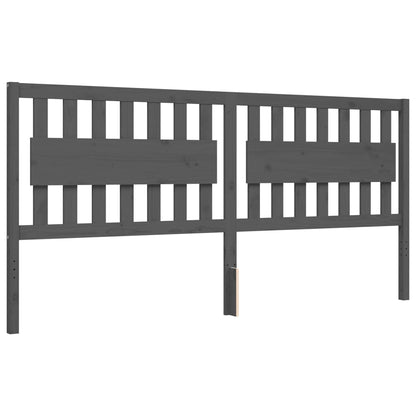 vidaXL Giroletto con Testiera Grigio 200x200 cm in Legno Massello