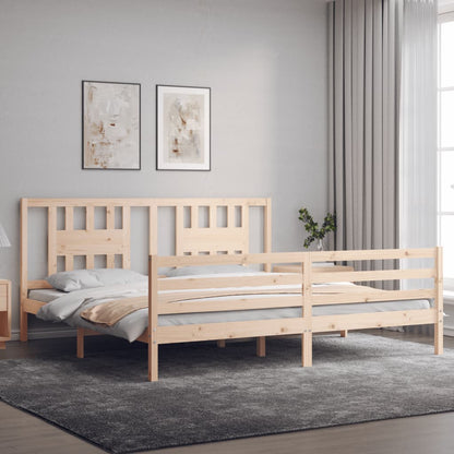 vidaXL Giroletto con Testiera 200x200 cm in Legno Massello