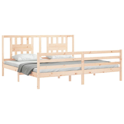 vidaXL Giroletto con Testiera 200x200 cm in Legno Massello