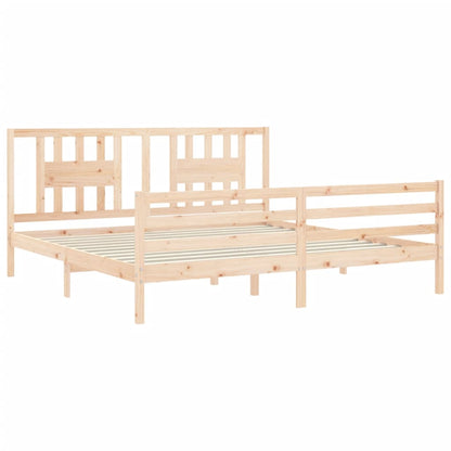 vidaXL Giroletto con Testiera 200x200 cm in Legno Massello