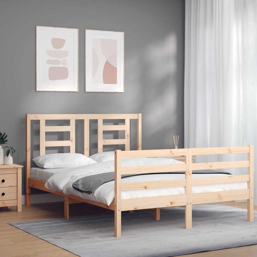 vidaXL Giroletto con Testiera 140x190 cm in Legno Massello