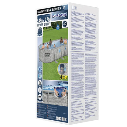 Bestway Set Piscina Power Steel Swim Vista Series 549x274x122 cm BESTWAY