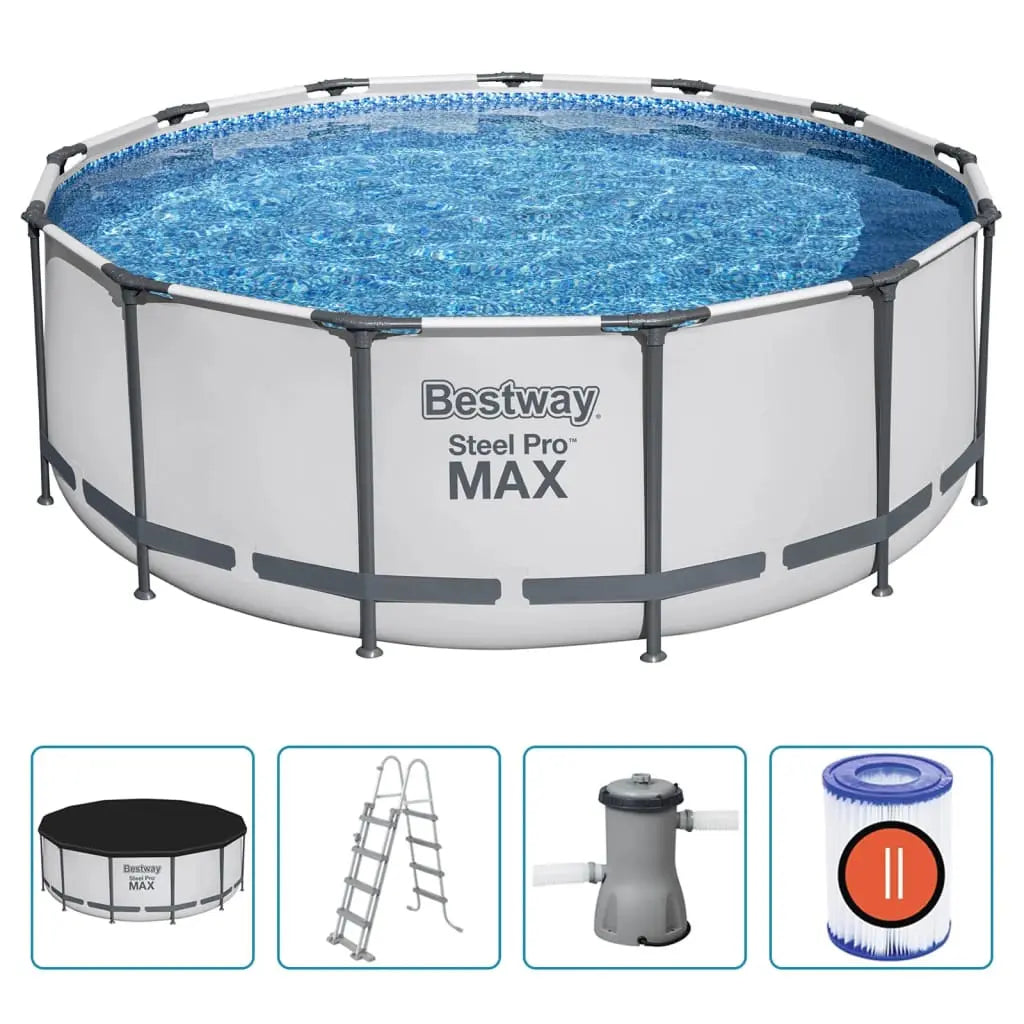 Bestway Set Piscina Rotonda Steel Pro MAX 396x122 cm BESTWAY