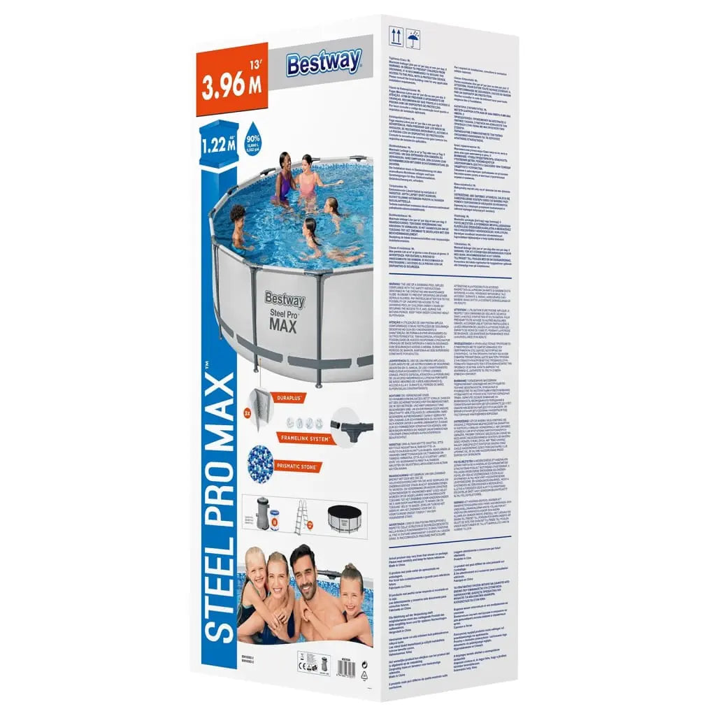 Bestway Set Piscina Rotonda Steel Pro MAX 396x122 cm BESTWAY