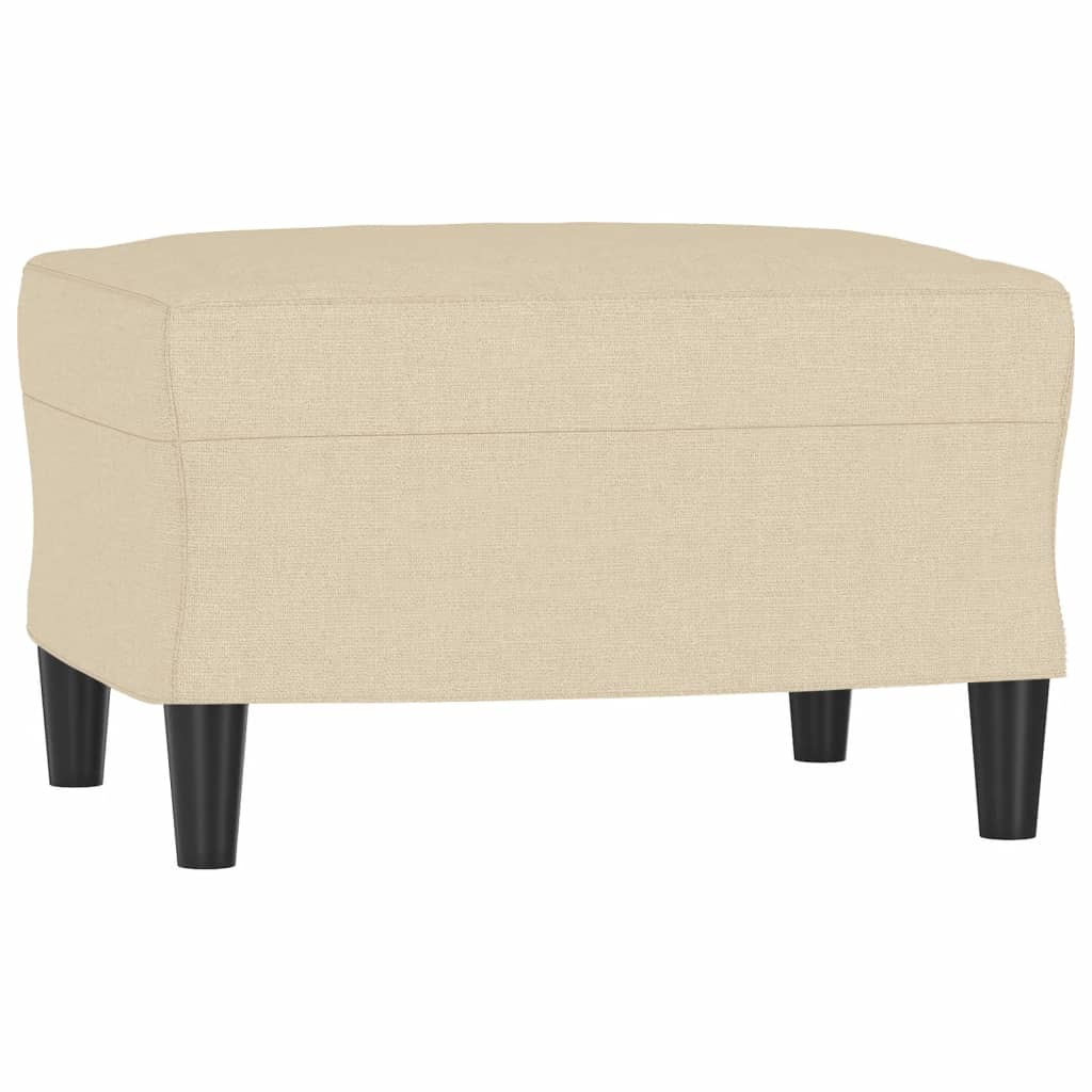 vidaXL Poltrona con Poggiapiedi Crema 60 cm in Tessuto
