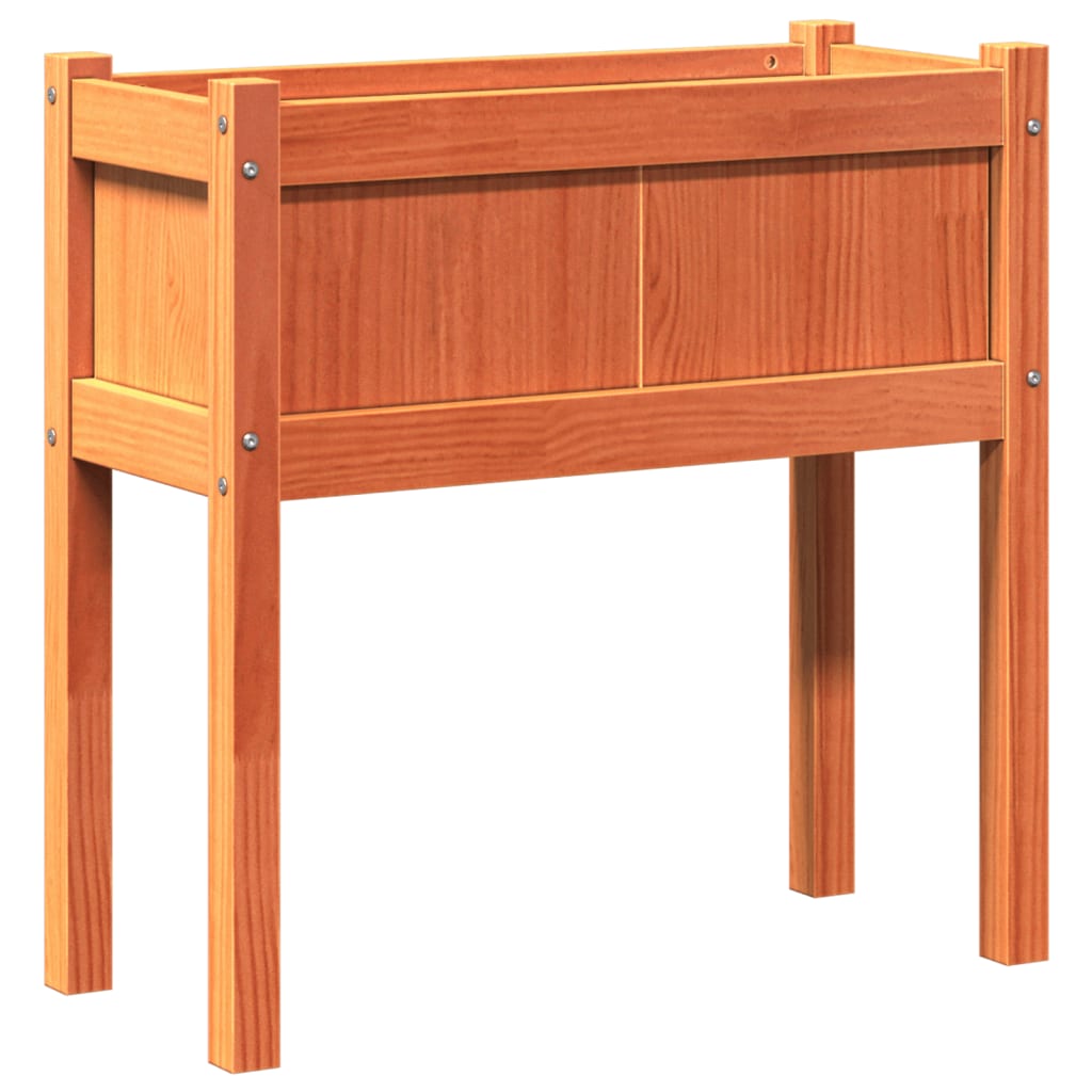 vidaXL Fioriera Giardino Gambe Marrone Cera 70x31x70 cm Massello Pino VIDAXL