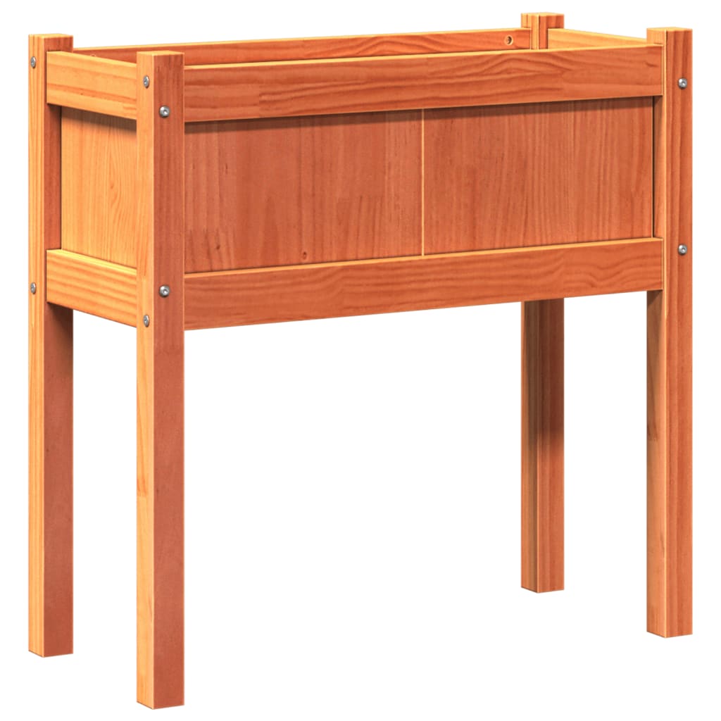 vidaXL Fioriera Giardino Gambe Marrone Cera 70x31x70 cm Massello Pino VIDAXL