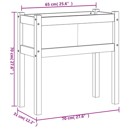 vidaXL Fioriera Giardino Gambe Marrone Cera 70x31x70 cm Massello Pino VIDAXL
