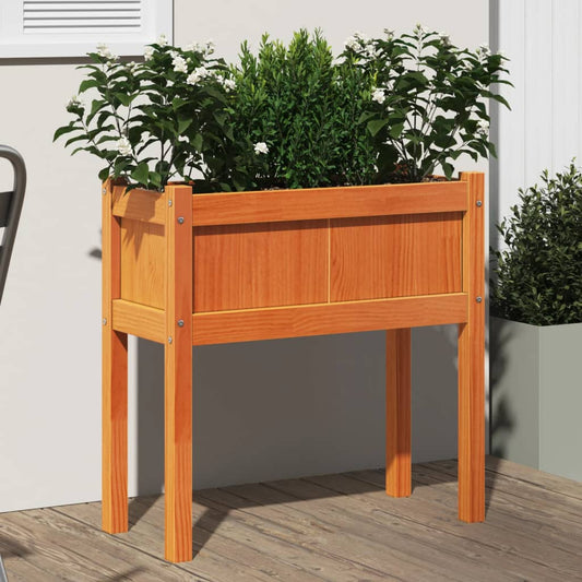 vidaXL Fioriera Giardino Gambe Marrone Cera 70x31x70 cm Massello Pino VIDAXL
