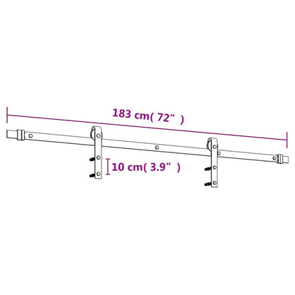 vidaXL Porta Scorrevole con Set Hardware 70x210 cm Legno Massello Pino
