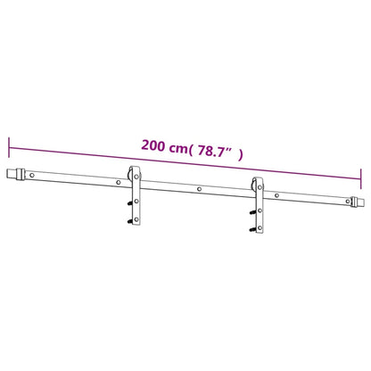 vidaXL Porta Scorrevole con Set Hardware 90x210 cm Legno Massello Pino