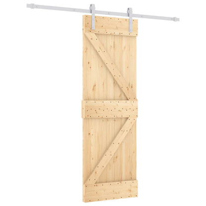 vidaXL Porta Scorrevole con Set Hardware 70x210 cm Legno Massello Pino