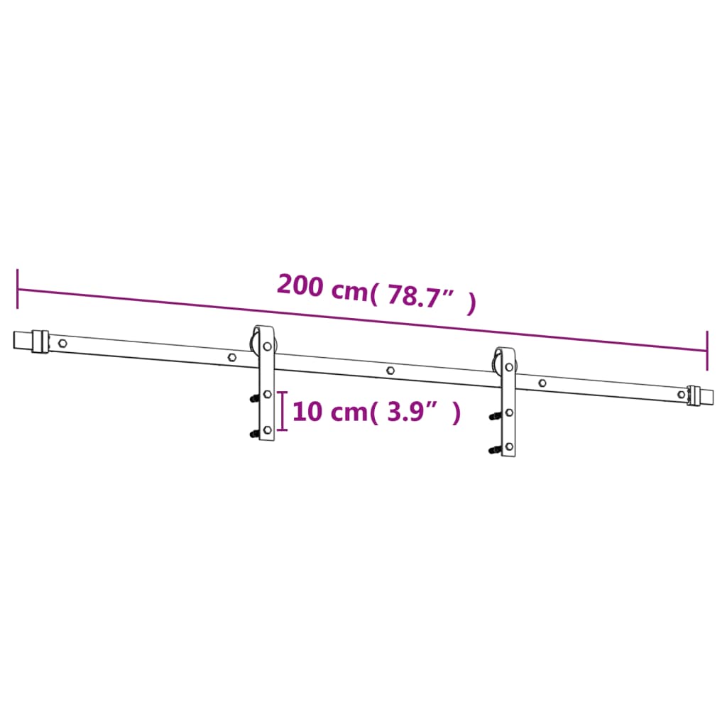 vidaXL Porta Scorrevole con Set Hardware 70x210 cm Legno Massello Pino