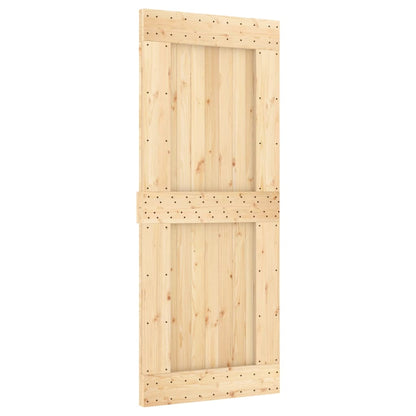 vidaXL Porta Scorrevole con Set Hardware 85x210 cm Legno Massello Pino