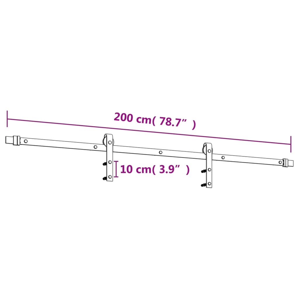 vidaXL Porta Scorrevole con Set Hardware 85x210 cm Legno Massello Pino