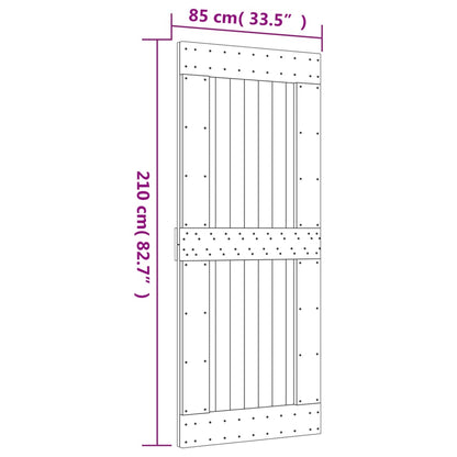 vidaXL Porta Scorrevole con Set Hardware 85x210 cm Legno Massello Pino