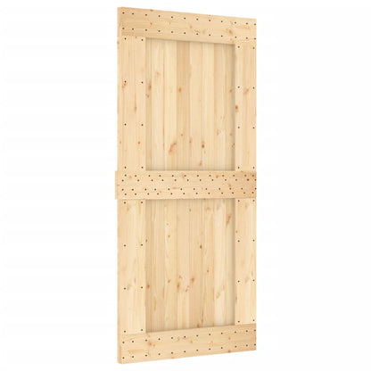 vidaXL Porta Scorrevole con Set Hardware 95x210 cm Legno Massello Pino